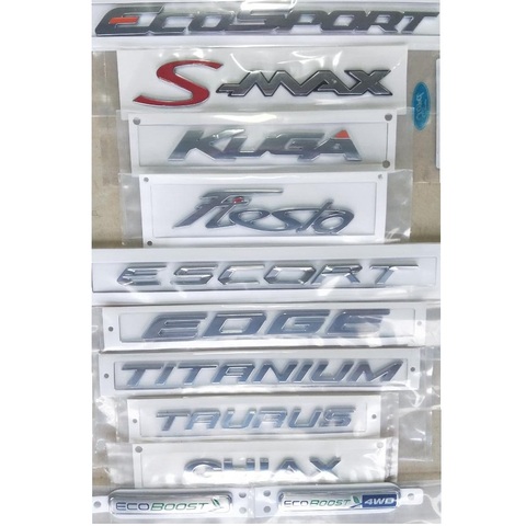 Chrome Trunk Letters for Ford EcoSport S-MAX C-MAX KUGA Fiesta ESCORT EDGE TITANIUM Emblem ECOBOOST 4WD Emblems Badges ► Photo 1/6