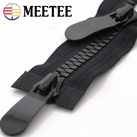 Meetee 8#15# Resin Zippers Open End 70-150cm Long Zip Down Jacket Coat Double Sliders for Sewing Garment Repair Tailor Accessory ► Photo 1/6
