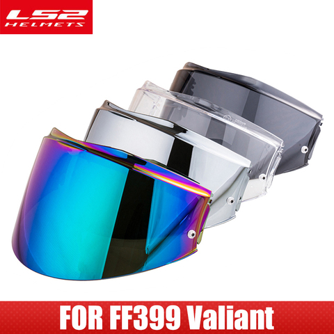 LS2 Valiant FF399 Helmet Visor With Anti-fog Patch Holes Rainbow  Smoke Colorful Silver Replacement Lens  casco moto ► Photo 1/6