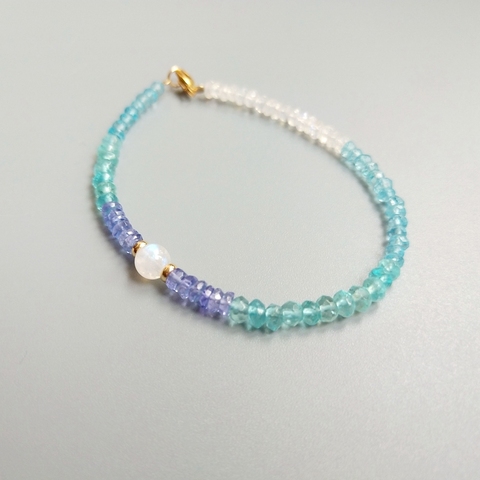 Lii Ji Genuine Natural Apatite Tanzanite Moonstone Bracelet American 14K GF Delicate Bracelet For Women Fashion Jewelry ► Photo 1/3