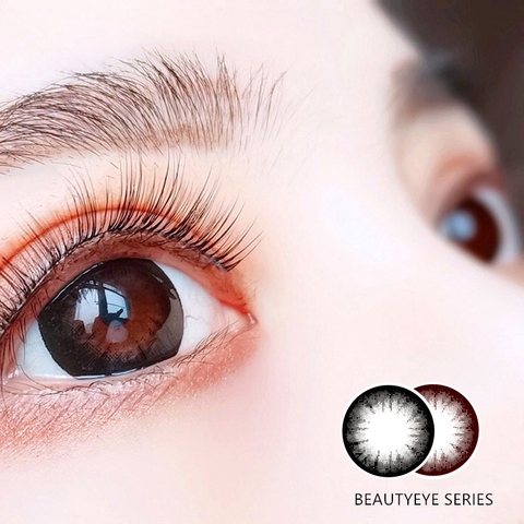 2pcs/pair Big Eye Series Colored Contact Lens Cosmetic Contacts Lenses Eye Colored Lens 14.5mm Eye Soft Black Lenses UYAAI ► Photo 1/6