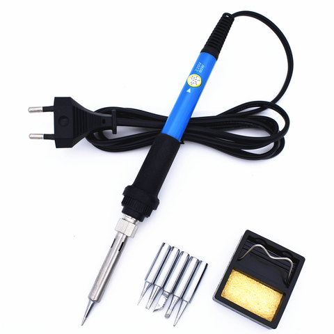60W 220V Electric Soldering Irons Station Adjustable Temperature Rework Welding Gun with Simple Iron Stand 5 Solder Tips ► Photo 1/6