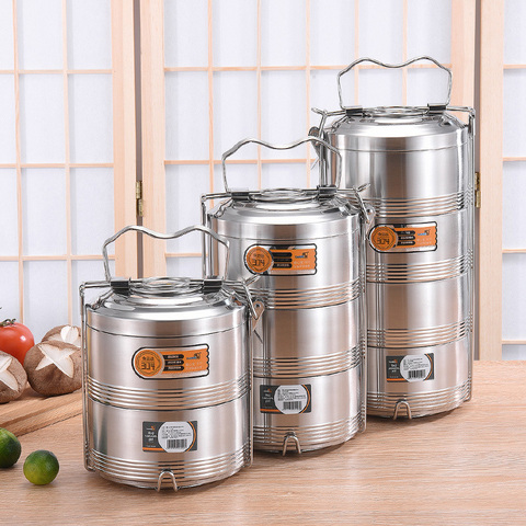 Large 2 3 4 Layer Stainless Steel Thermos Lunch Box Portable Thermal Insulation Food Container Office Picnic Bento Box Leakproof ► Photo 1/6