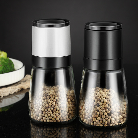 Manual salt and pepper grinder pulverizer Transparent glass jar spice jar grinder seasoning bottle grain pepper mill sprayer ► Photo 1/6