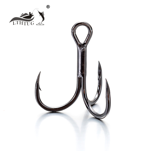 15pcs/lot LTHTUG Black Nickle Color Treble Hook High Strength Hooks High-Carbon Steel Saltwater Sea Fishing Hook ► Photo 1/6