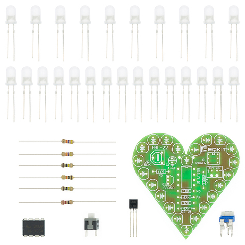 DIY Kit Heart Shape Breathing Lamp Kit Breathing LED Suite Red White Blue Green Electronic Production for Learning laboratory ► Photo 1/1