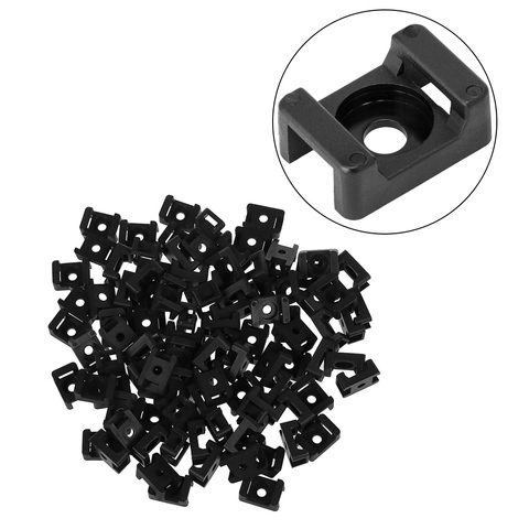 100pcs Cable Tie Mount Clips Saddle Type Wire Holder Bases Computer TV Cord Fixing Clamps ► Photo 1/6