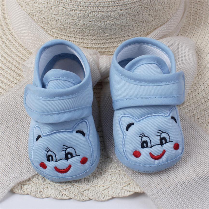 Newborn Baby Boy Girl Kid Cartoon Soft Cotton Crib Shoes Anti-slip Sneakers 2018