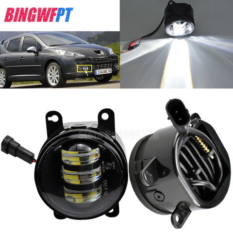 2pcs/pair Fog Lamp Assembly Super Bright LED Fog Lights For Peugeot 207 CC Convertible WD_ 2007-2012 For Peugeot 208 2014-2015 ► Photo 1/6