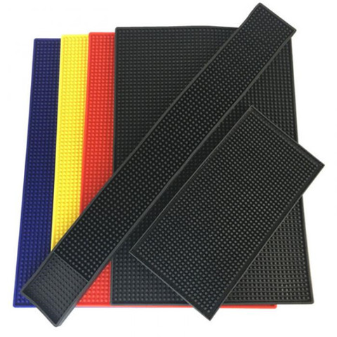 3 Size Rectangle Rubber Beer Bar Service Spill Mat for Table Cup Black Water Proof Anti-skid Mat Glass Coaster Place Plate Mat ► Photo 1/6