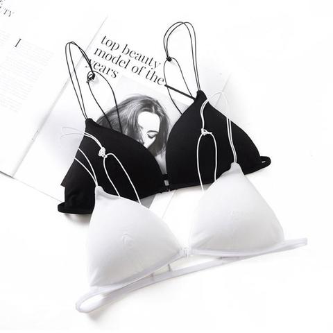 SP&CITY French Simple Sexy Seamless Bra Women Fashion Solid Push Up Bras Soft Bra Triangle Cup Female Lingerie Thin String ► Photo 1/6