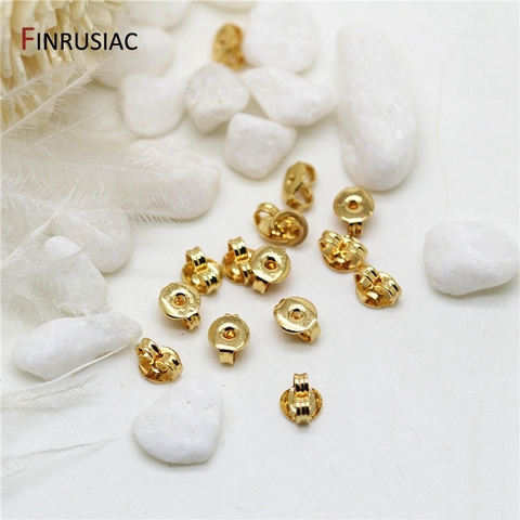 10 pcs / lot 3 Types 14K Gold Plated Earring Backs Accessories For Jewelry Making Earring Clutch ► Photo 1/5