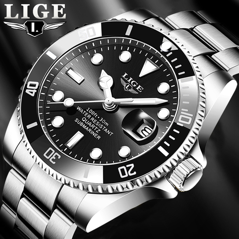 Relogio Masculino LIGE Top Brand Luxury Fashion Diver Watch Men 30ATM Waterproof Date Clock Sport Watches Mens Quartz Wristwatch ► Photo 1/6