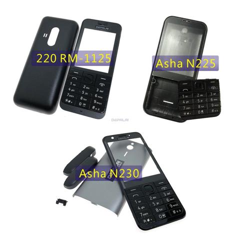 New High Quality Housing For Nokia 220 RM-1125 N225 N 230 Mobile Phone Cover Case Keypad ► Photo 1/6
