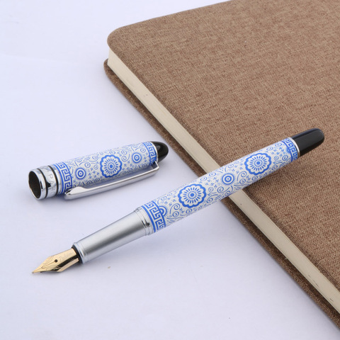 luxury High quality brand Blue White Porcelain Painting Metal Medium 0.7mm Nib Fountain Pen Stationery Office School Supplies ► Photo 1/6