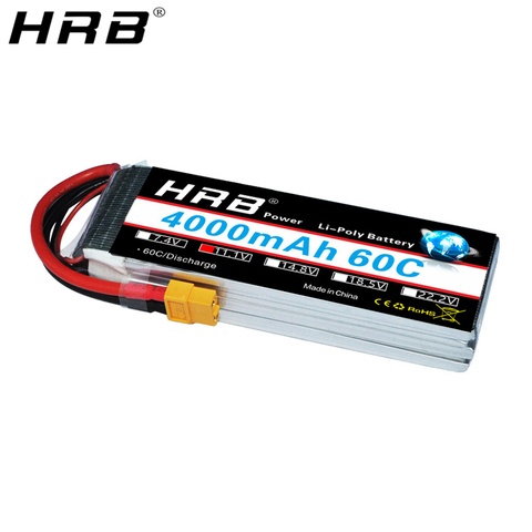 HRB 3S 11.1V Lipo Battery 4000mah XT60 XT90 T Deans EC5 XT90-S 60C For Trex 500 Helicopter Airplane FPV Drone Car Boat RC Parts ► Photo 1/6
