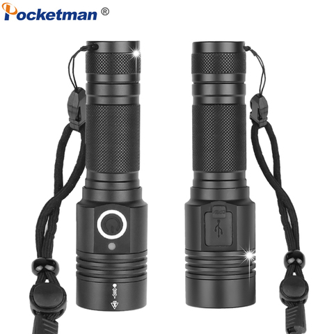 Flashlight Ultra Bright xhp50.2 LED Torch USB Rechargeable Flashlight Zoomable LED Flashlight Use 18650 Battery ► Photo 1/6