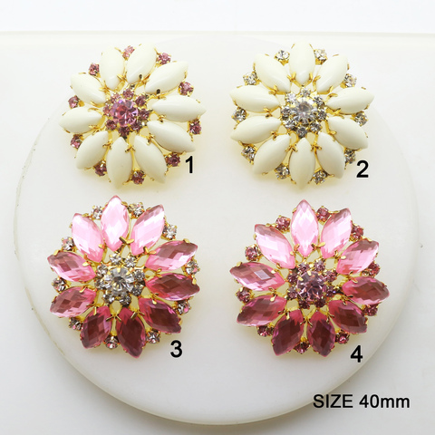 New Beautiful Rhinestone Flower 2pcs Button Sewing Decorative button Handmade DIY Jewelry Design Bucklel Lovely Party Production ► Photo 1/6