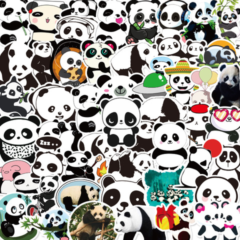 50 pcs/set Cute China Panda PVC Waterproof Stickers Scrapbooking Diy Journaling Sticker Laptop Cup Decorative Sticker Stationery ► Photo 1/5