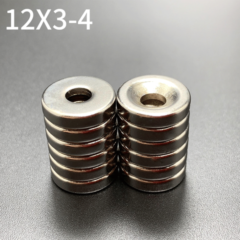 10/20/50Pcs 12x3-4 Neodymium Magnet 12 x 3 Hole 4 N35 NdFeB Round Super Powerful Strong Permanent Magnetic imanes Disc ► Photo 1/6