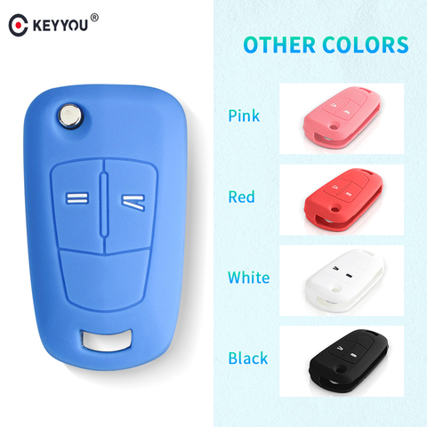 KEYYOU Silicone Remote Key Cover Fob Case For Opel Vauxhall Corsa Astra Vectra Signum Remote Flip Folding Car Key Shell 2 Button ► Photo 1/6