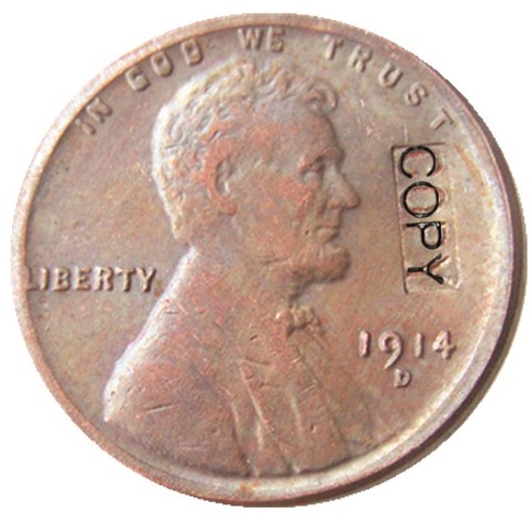 US 1913 1914 1915 1916 1917 Different Mint  Wheat Penny Center Copper Copy Coin ► Photo 1/6