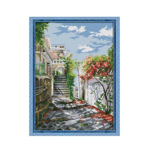 Garden Villa 3 cross stitch kit aida 14ct 11ct count printed canvas stitches embroidery DIY handmade needlework ► Photo 1/1