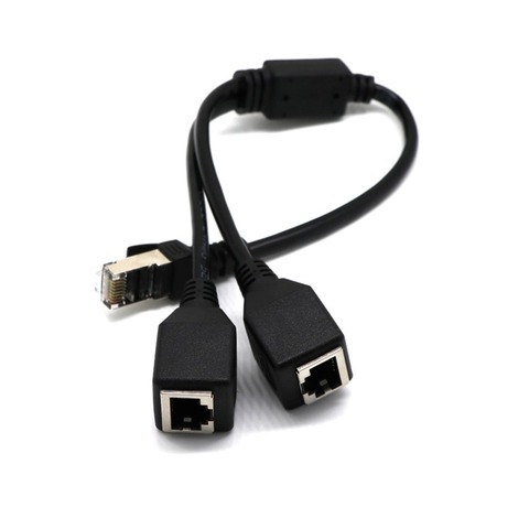 RJ45 Network Splitter Adapter Cable 1 Male to 2 Female Socket Port LAN Ethernet Network Splitter Y Adapter Cable ► Photo 1/1