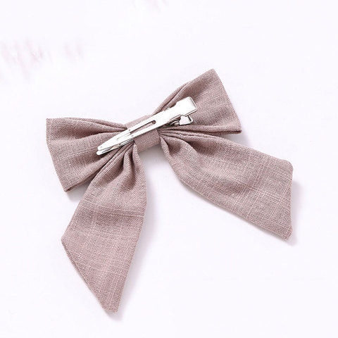 1PC Cotton Linen Solid Color Long Tail Bow Hair Clips Barrettes Hairpins Grips Girls Women Cute Sweet Hair Accessories Headwear ► Photo 1/6