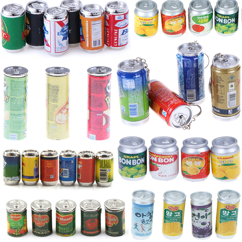 1/3/4/5P/6cs 1:12 Canned Beer Fruit/vegetables/drink Cans Dollhouse Miniature Toy Doll Food Kitchen Living Room Accessories ► Photo 1/6