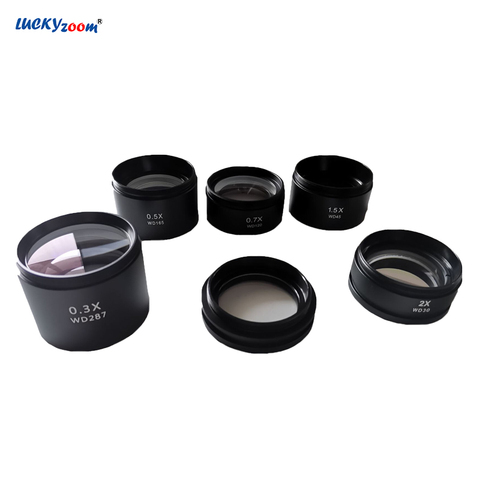Objective Lens Microscope 0.3X 0.5X 0.7X 1X 1.5X 2.0X Barlow Lens Stereo Microscope Objective Len Microscopio Accessories ► Photo 1/6