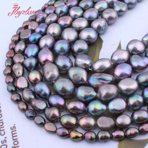 5-7,8-9,9-10,10-11mm Freshwater Pearl Black Freeform Loose Natural Stone Beads For DIY Necklace Bracelet Jewelry Making Str 15