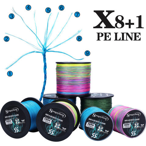 Sougayilang 8x+x Strands Braided PE Fishing Line 300M Strong Braided Fishing Line Multifilament PE Line 7.6-45.8KG ► Photo 1/6