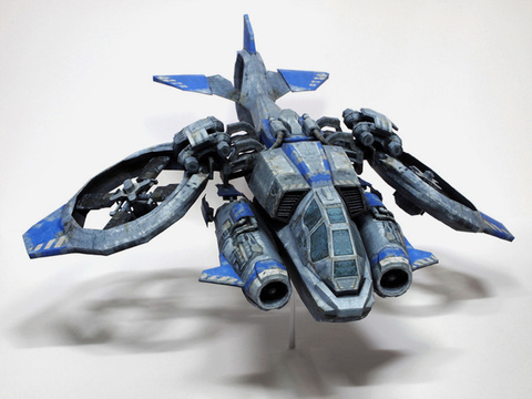 StarCraft 2 Terran Human Atttack Vessel Planetary Craft Banshee Paper Model 11cm=4