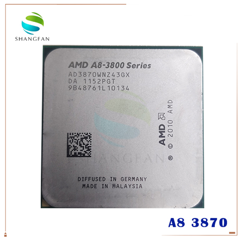 AMD A8 Series A8 3800 A8 3870 A8-3870 3GHz 100W Quad-Core CPU Processor AD3870WNZ43GX A8 3870K Socket FM1/ 905pin ► Photo 1/2