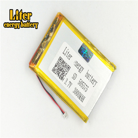 1.5MM 2pin connector 3.7 V 505575 3000mah Rechargeable lipo battery solar li ion polymer lithium battery with PCM ► Photo 1/3