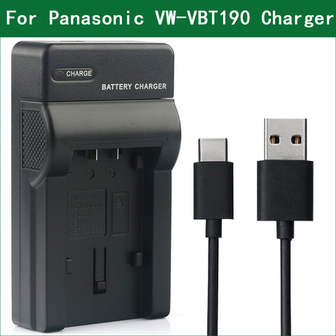 VW-VBT190 VW VBT190 VBT380 Battery Charger for Panasonic HC V110 V130 V160 V180 V201 V210 V250 V380 WX970 WXF1 VXF999 ► Photo 1/6