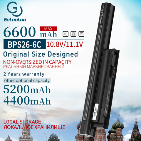 Gololoo 6600mAh VGP-BPS26 New Battery for Sony Vaio bps26 BPL26 VGP-BPS26A SVE141 SVE14A SVE15 SVE17 VPC-CA3S6C VPC-CA190 VPC-EG ► Photo 1/6