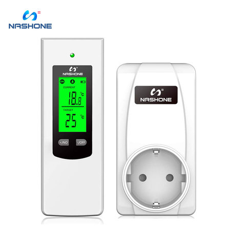 Nashone Thermostat Control LCD temperature controller RF wireless thermostat room floor heating 230V Prise Thermostat Chauffage ► Photo 1/6