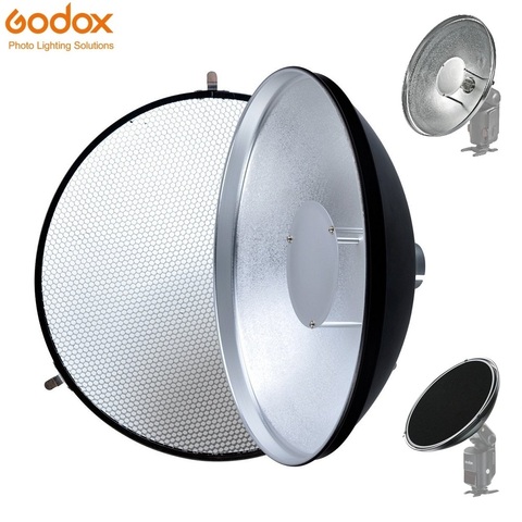 Godox Beauty Dish AD-S3 with Grid AD-S4 Flash Diffuser for WITSTRO Speedlite Flash AD180 AD360 AD200 AD360II ► Photo 1/6