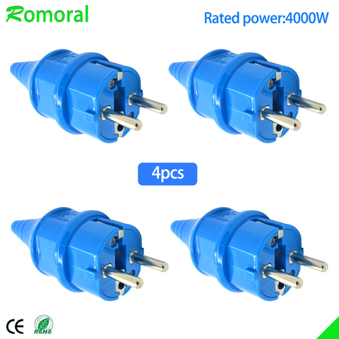 4000W 16A EU Waterproof IP54 Industrial Electrical Power French Rewireable Plug Male Socket Outlet Adaptor ► Photo 1/6