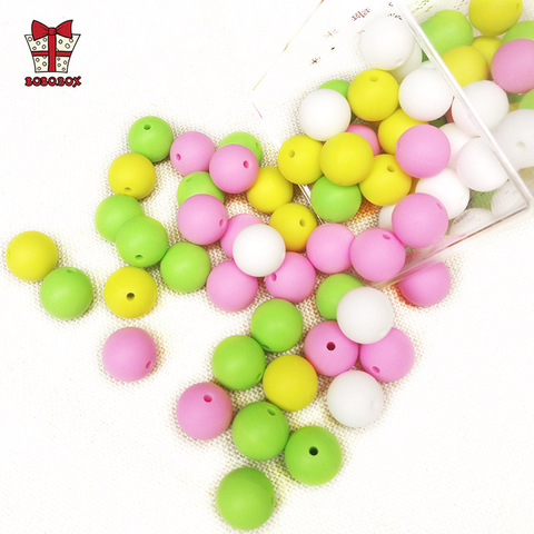 BOBO.BOX 30pcs Round Silicone Beads 15mm Baby Teething Toy Food Grade DIY Pacifier Chain Clips Tools Baby Teether Gift BPA Free ► Photo 1/6