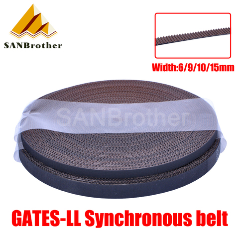 GATES-LL-2GT 2GT belt synchronous belt GT2 Timing belt Width 6MM 9MM 10MM 15MM wear resistant for Ender3 cr10 Anet 3D Printer ► Photo 1/6