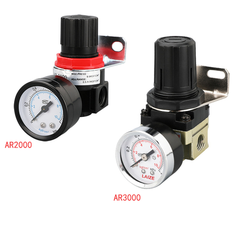 AR2000 AR3000 G1/4'' 6mm 8mm 10mm 12mmAir Control Compressor Pressure Relief Regulator Valve with Fitting ► Photo 1/4