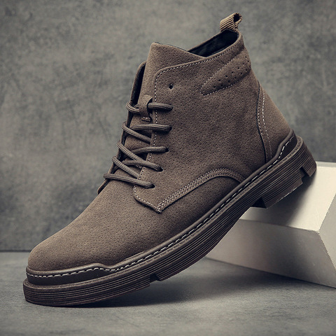 Autumn Early Winter Shoes Men Boots Thick Sole Non-slip Mens Ankle Boots Fashion Street Cool Young Man Shoes bt6 ► Photo 1/5