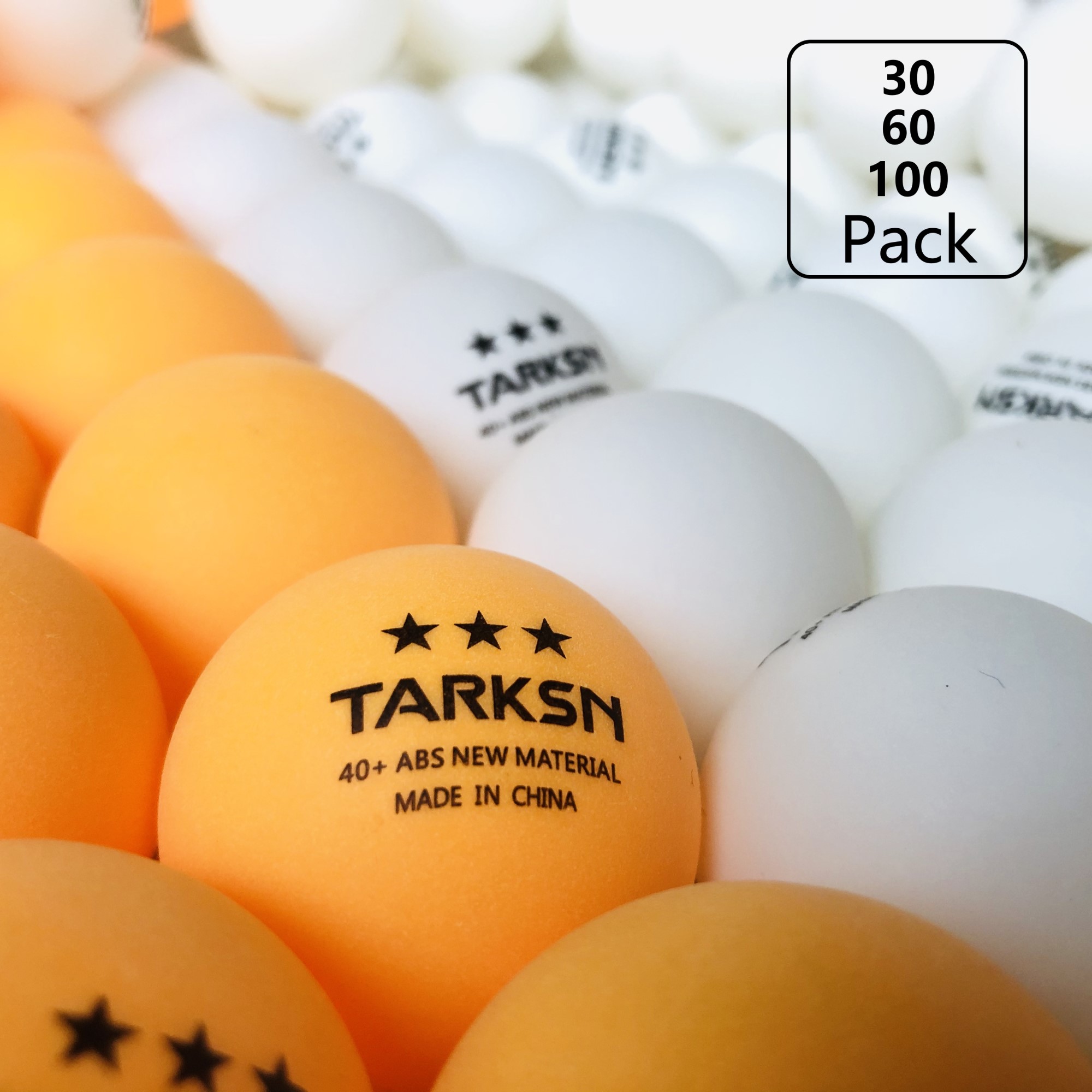 30/100pcs Ping Pong Balls 3-Star 40mm Table Tennis Ball Plastic Training Balls