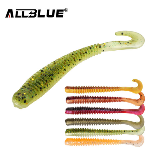 ALLBLUE DOMI Single Tail Soft Bait 2g/80mm 8pcs/lot Worm Grubs Silicone Fishing Lure isca artificial Bass Tackle ► Photo 1/6