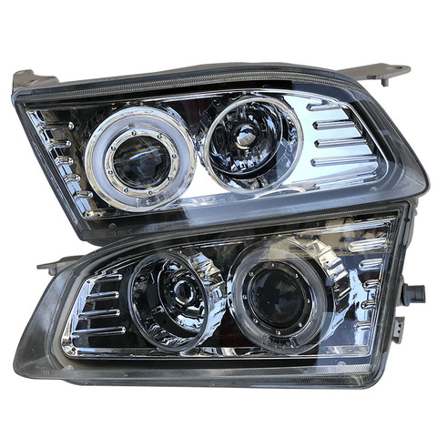 Car modification white background angel eyes lens LED headlights for Toyota COROLLA AE110 1996 1997 1998 1999 2pcs ► Photo 1/6