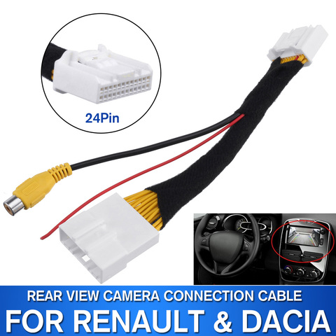 NEW 24Pin Original Video Input Switch Reverse Parking Camera RCA Adapter Cable For Renault Stepway Vivaro Dacia Sandero Clio 4 ► Photo 1/6