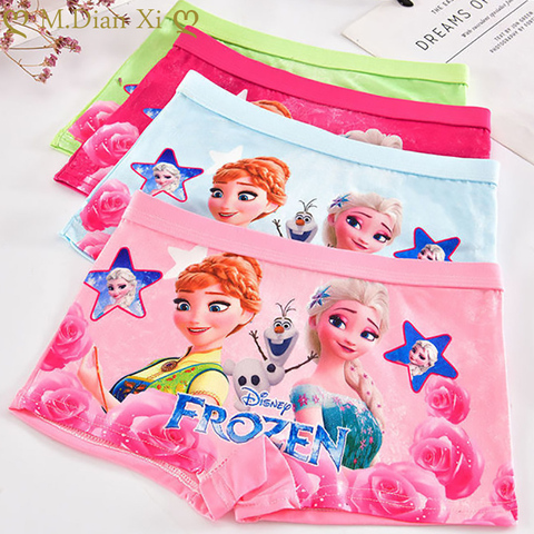 4Pcs/Lot New Arrival Kids Girls Underwear Cotton Frozen Elsa Baby Girls Panties Children's Briefs Cartoon Designs Shorts L-2XL ► Photo 1/6